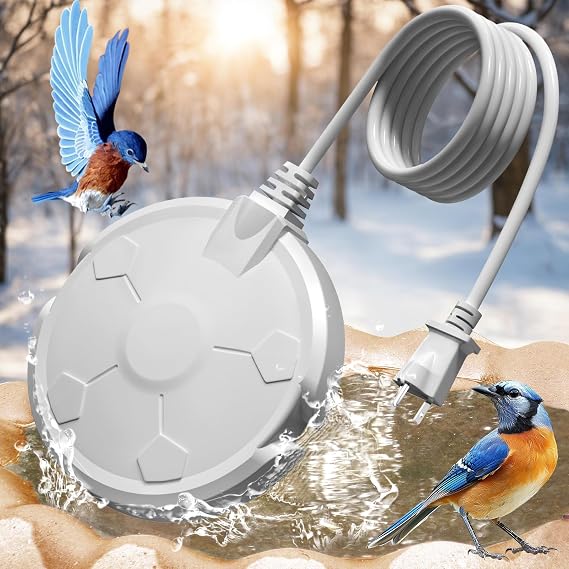 120W Bird Bath Heater for Outdoors in Winter, Birdbath Water Heater, White