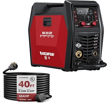 ARCCAPTAIN iControl MIG205 Pro MIG Welder 205A & 40Amp 40ft Welder Extension Cord 8 AWG