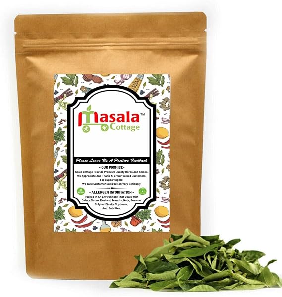 Curry Leaves Dried Natural Aromatic Organicially Grown (Sri Lankan) by Masala Cottage® 25g-1900g (10, Grams)