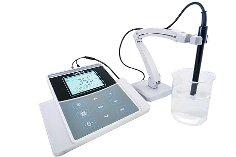 Apera Instruments AI522 EC800 Laboratory Benchtop Conductivity/TDS/Salinity/Resistivity/Temp. Meter Kit, 1% F.S Accuracy, GLP Data Management (USB output), Plastic/Glass