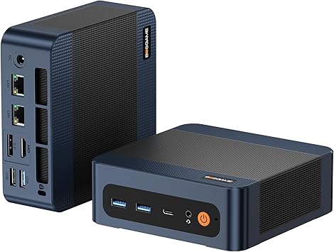 BOSGAME P3 MIX Mini PC, Mini Desktop Computer with AMD Ryzen 5 7640HS up to 5.0 GHz, 16GB DDR5, 512GB PCIe SSD, 4K Triple Display, USB 4.0, Dual 2.5G LAN & Wi-Fi 6E & BT5.2, for Home, Office, Gaming