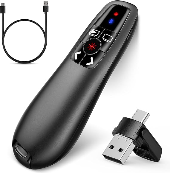2-in-1 USB Type C Presentation Clicker, Clicker for PowerPoint Presentation