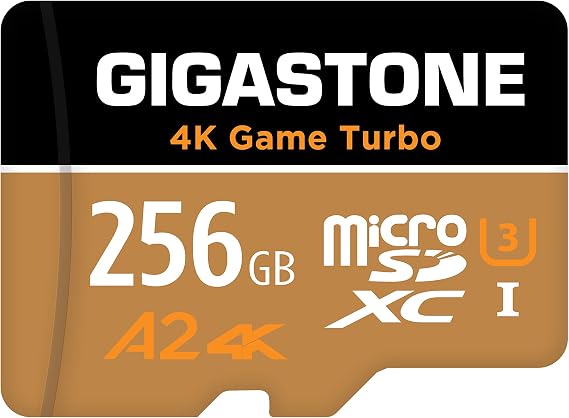 for Switch 1 Only GIGASTONE 256GB Micro SD Card, 4K Game Turbo, Memory Card for Gaming Console, Action Camera, UHD Video, R/W up to 100/60MB/s, UHS-I U3 A2 V30 C105-Years Data Recovery