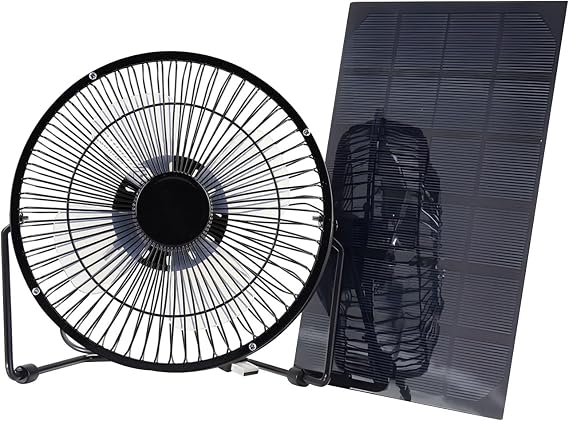 8In Solar Powered Fan Featuring 5.5W High Output Panel Ideal for Camping Indoor Comfort Solar Fan