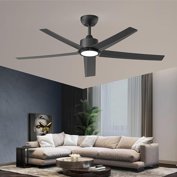 ocioc 52 inch Ceiling Fans with Lights and Remote,Black,Powerful Airflow