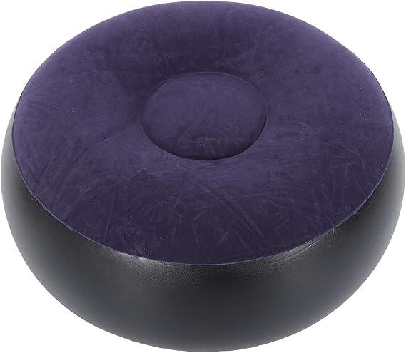 Foldable Inflatable Stool, Portable Round Air Chair Outdoor Camping Chair Footrest Cushion, with Durable Reinforced Bottom, for Home Office Yoga Dorm Outdoor, Kids Adults, Camping, Airplane default