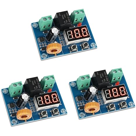 3Pcs 12V-36V DC Digital Low Voltage Cut Off Switch,Over Discharge Protection Module for Lead Acid/Lithium Batteries Solar Panel Lighting System