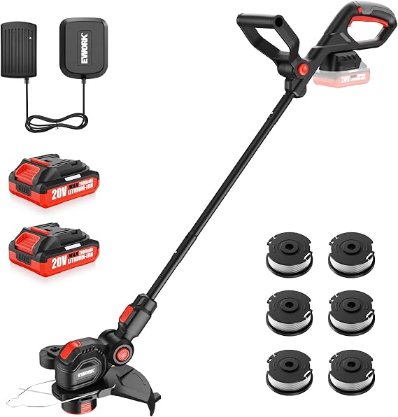 EWORK 2-in-1 Cordless Weed Wacker & Edger, 20V 12'' Electric Weed Eater