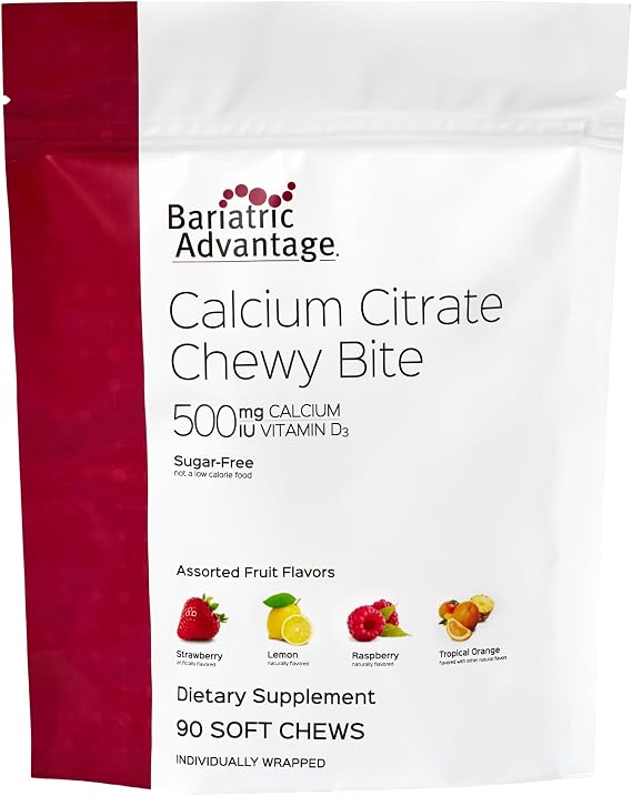 Bariatric Advantage Calcium Citrate Chewy Bites, Assorted Fruit, 90 Ct