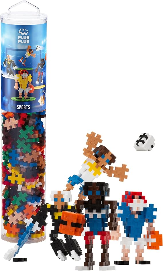 PLUS PLUS Sports Tube, 240 Pieces - Create 4 Players Building Set