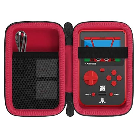 Aenllosi Hard Case for Blaze Atari/Technos/Taito/Capcom Super/Neo-Geo/Data | Red, EVA case construction, Water-resistant design, Mesh pocket for accessories, Smooth zipper access, Case only