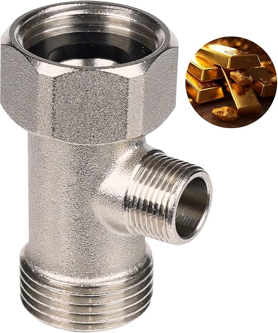 Hibbent Metal Bidet T Adapter, 7/8"x7/8"x3/8" or 15/16"x15/16"x9/16"