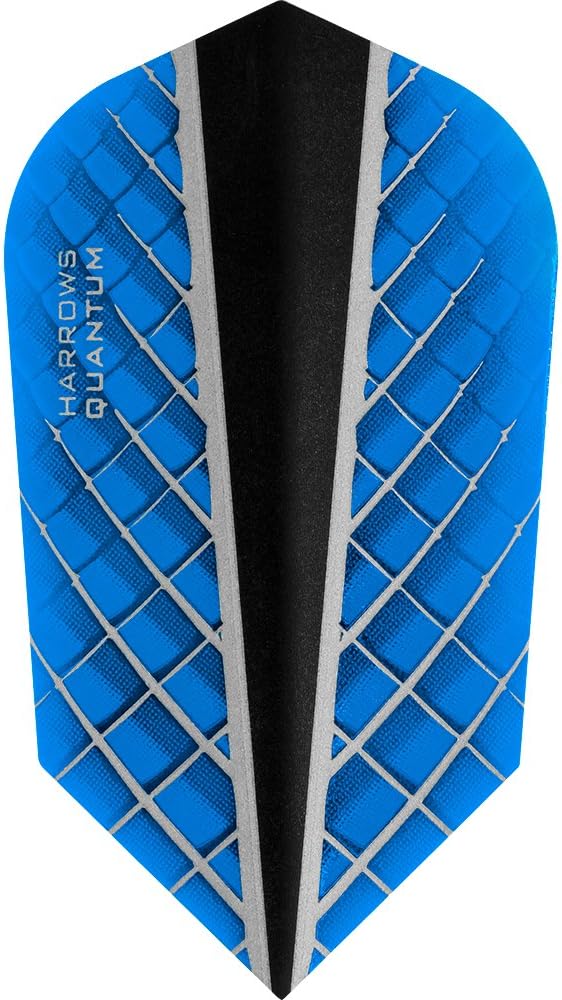 Harrows Quantum X Dart Flights - 100 Micron - Slim - 3D Effect - Aqua Blue- 1 Set (3)