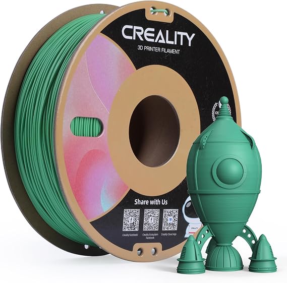 Creality PLA Matte 3D Printer Filament 1.75mm, Matte PLA 1kg Spool (2.2lbs), Dimensional Accuracy +/- 0.02 mm, Fits for Most FDM 3D Printers (Matte Green)