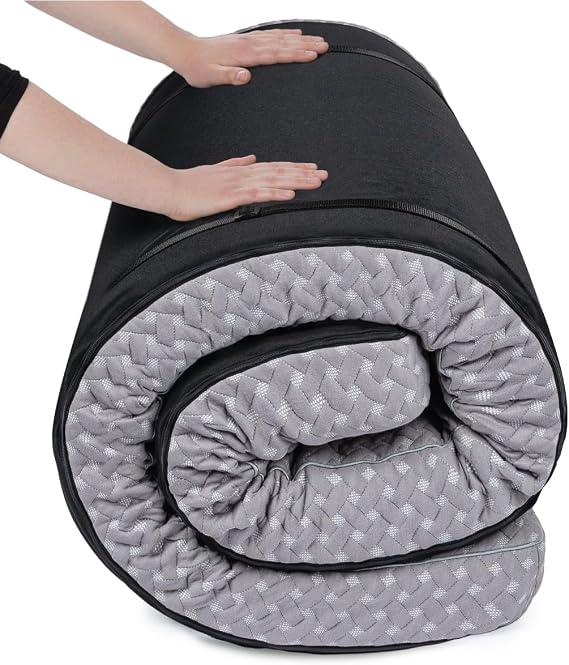 Milliard Camping Mattress, Portable Memory Foam Roll Up Floor Mat/Pad for Travel or Home with Washable and Waterproof Cover + Free Carry Case Included (Twin Size - 75"x36"x3")