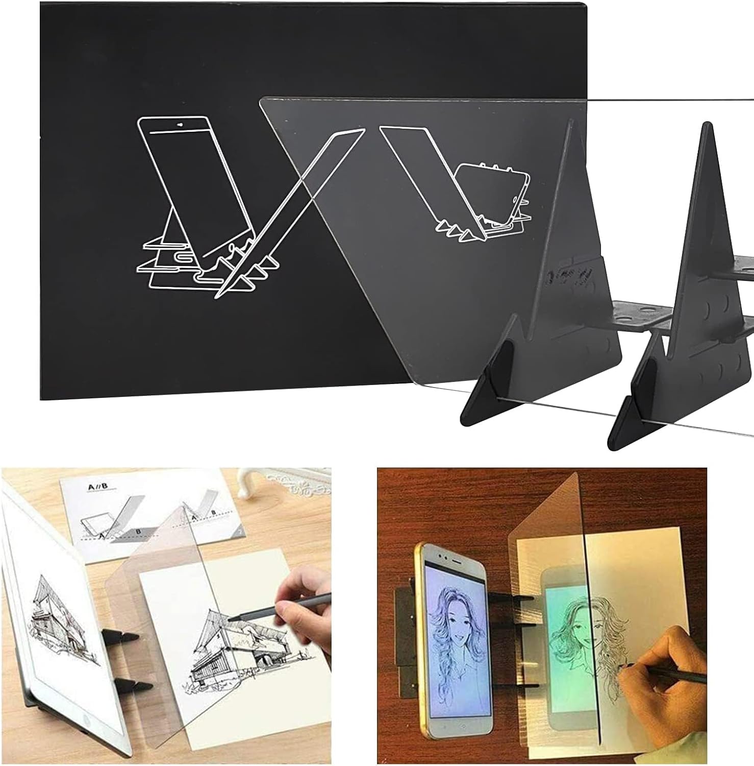 Drawing Projector, Optical Drawing Board, Waterproof Tracing Board Sketching Lens Sketch Wizard Image Reflection Projector Painting Board Copy Table Projection Plotter Drawing Aid for Beginners