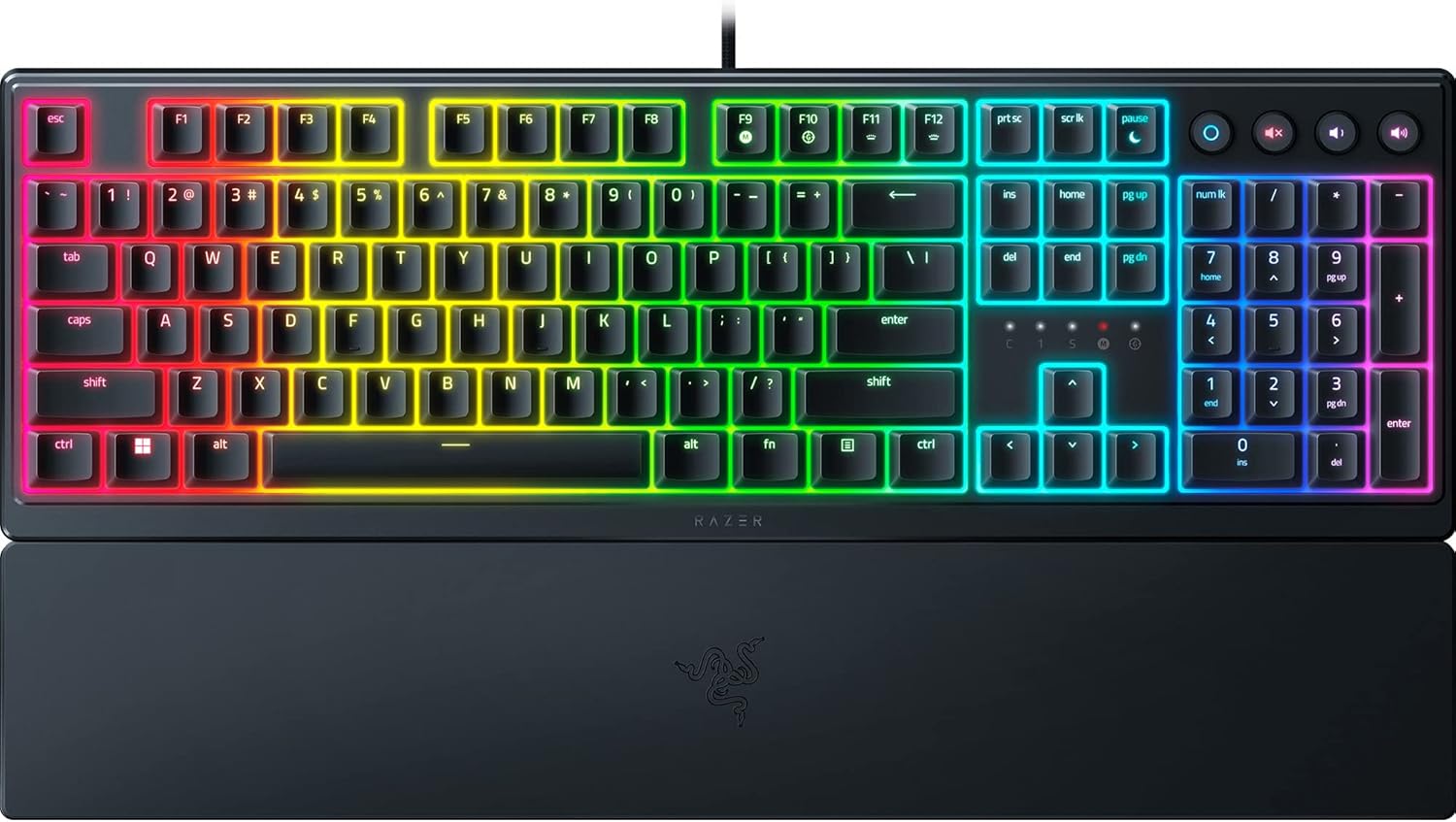 Razer Ornata V3 - Low Profile Gaming Keyboard Hybrid Mecha-Membrane Switch, UV Coated Keyboards, Magnetic Soft Touch Wrist Support, RGB Chroma TR Layout | Black
