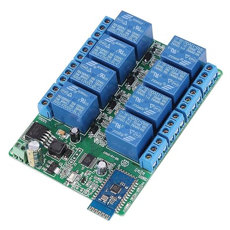 Oumefar 8 Channel Bluetooth 4.0 Relay Android Mobile Remote Control Switch DC 12V 10A Relay Module for Android Phones with Bluetooth 4.0