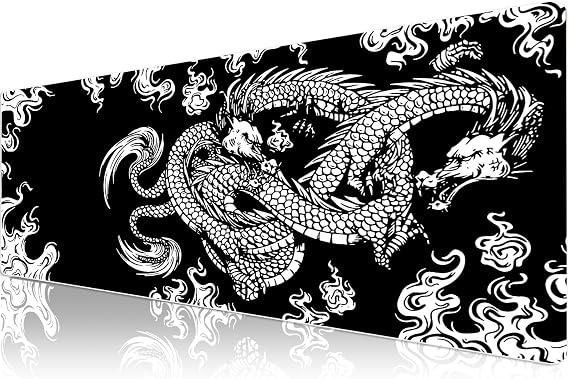Klasse Pro - 10 Farklı Model Dikişli Kenar 90x40 cm Oyuncu Gaming Mouse Pad (Dragon Knot, 90x40 cm)