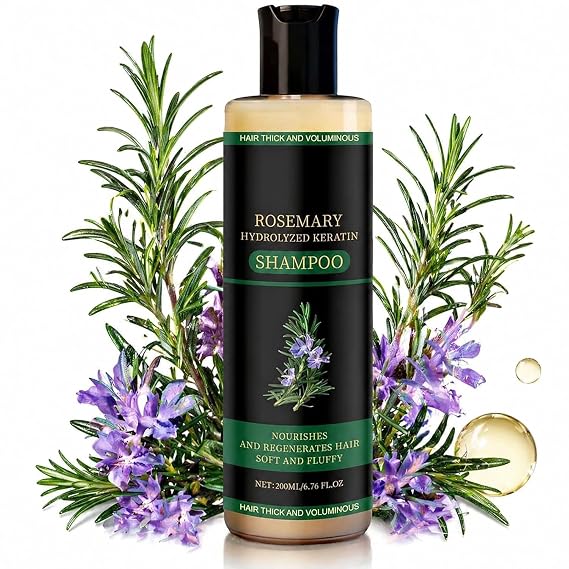 Organic Rosemary Hair Growth Shampoo, Natural Thickening(200ml) | Strengthening Shampoo, Hydrolyzed Keratin, Natural Extract of Rosemary