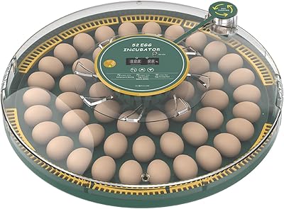 Automatic Egg Incubator for 52 Eggs with Egg Turner & Candler Light - Poultry Hatcher for Chicken Duck Pigeon Bird, External Water Bottle, 60W Household Hatching Machine 19.68 x 3.54 Inch