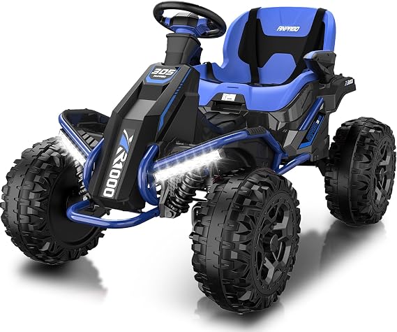 ANPABO 24V 4x4 Ride On Toys for Big Kids Aged 3-12, 4 * 200W Motors-Blue