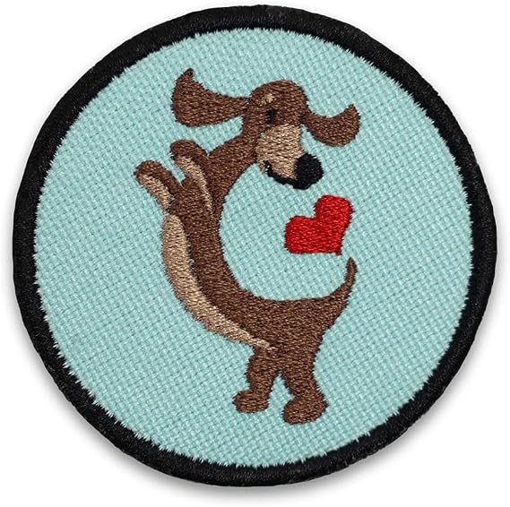 K9 Sport Sack Dog Patch for Dog Carrier Backpack (Dachshund Heart - Blue)
