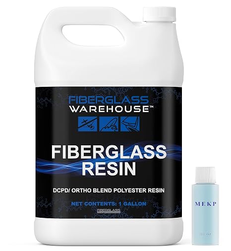 Fiberglass Warehouse Marine Grade Fiberglass Resin, Gallon with 2oz MEKP