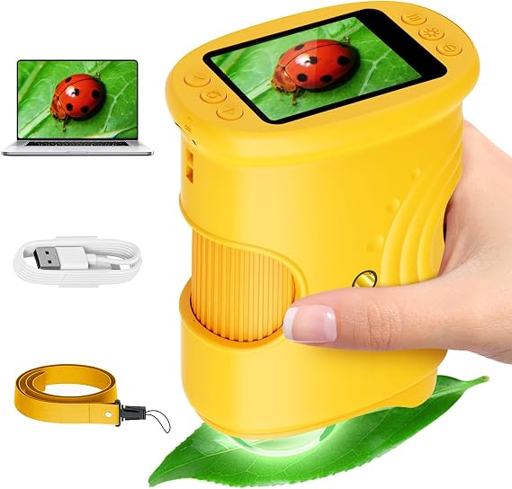 Alotwan Microscope for Kids 1000X Digital, Handheld Kids Microscope
