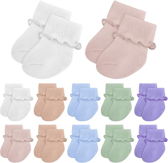 Toulite 12 Pairs Preemie Ankle Socks