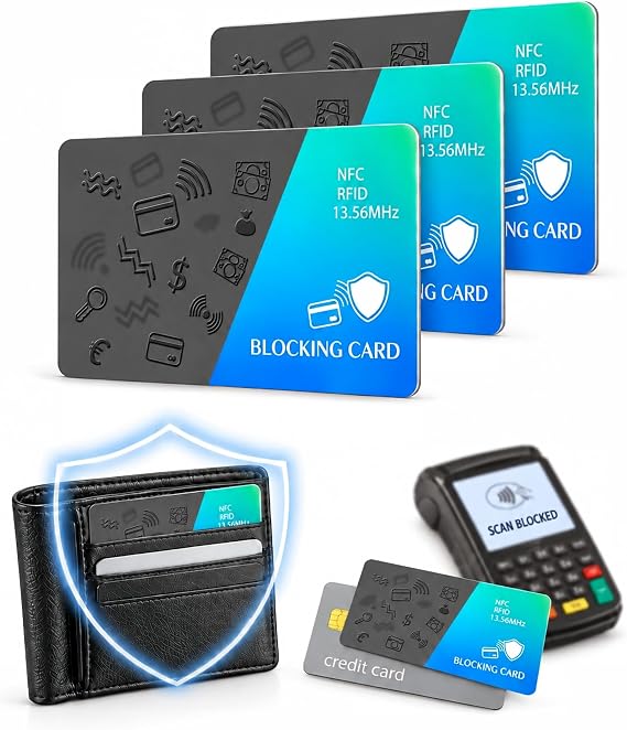 RFID Blocking Cards for Protect Wallet: Helps Block Contactless Card Scans