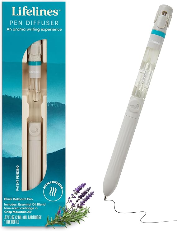 Lifelines Pen Diffuser, Crisp Mountain Air, 1mm Black Ballpoint Pen