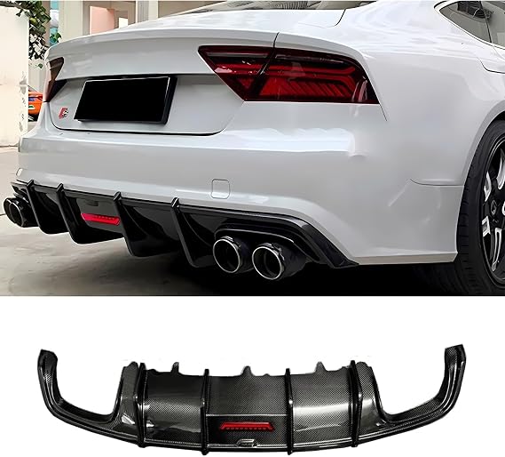 Car Bumper Diffuser,Carbon Fiber Rear Diffuser,Bumper Diffuser Sports Kit,Compatible for Audi A7/S7 2009-2015,2016-2018,2019-2022(16-18A7/S7)