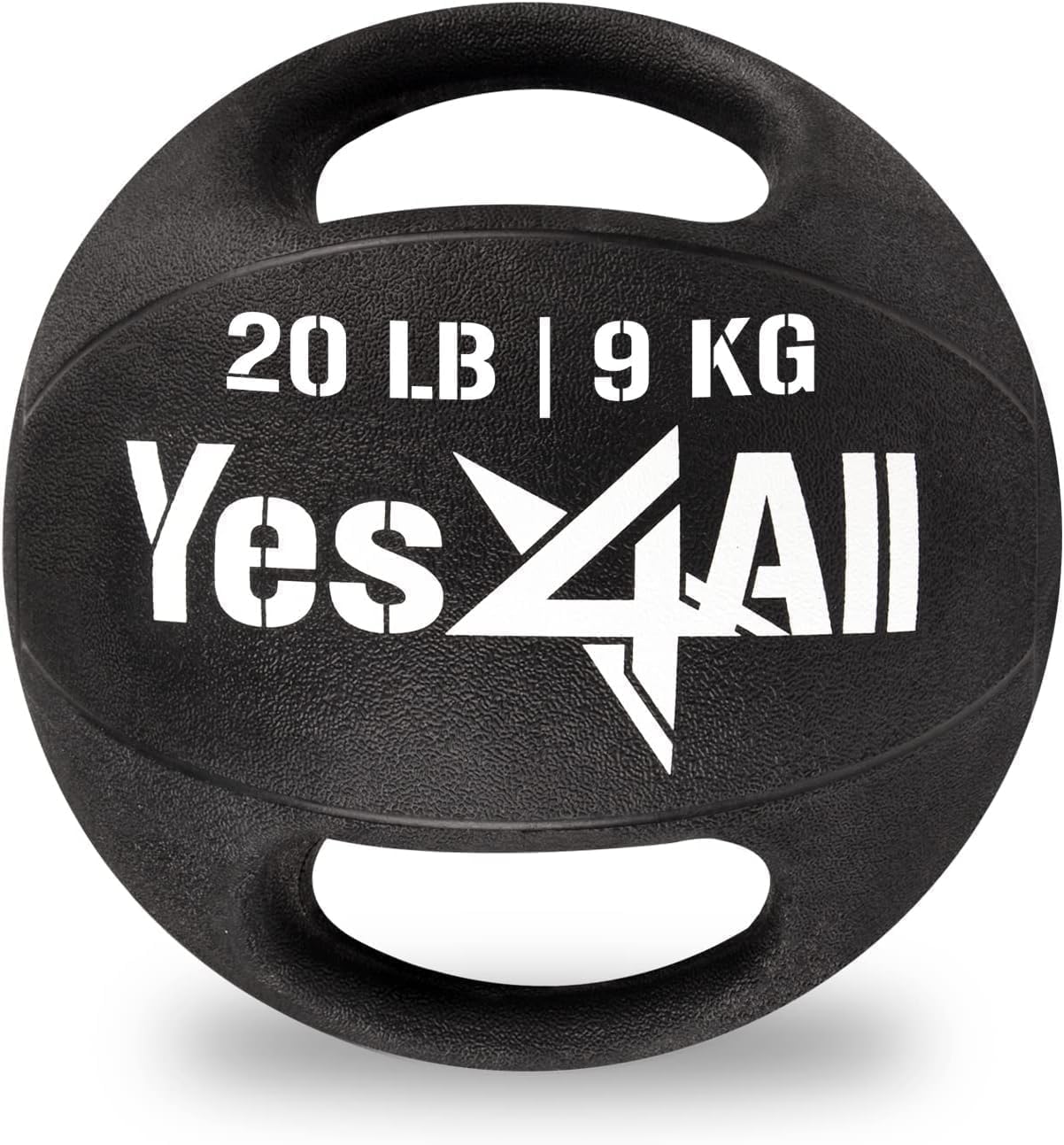 Yes4All Medicine Ball Dual GripExercise Weighted Ball with Handles for Cardio Workout, Strength Training and Balance Enhancement