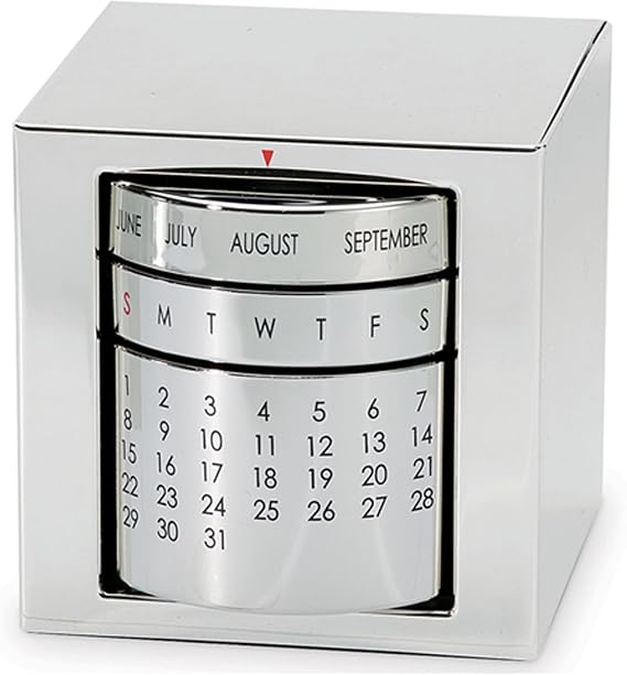 Natico Perpetual Calendar (60-70077),Silver