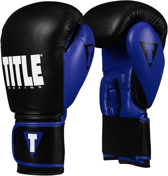 Title Boxing Dynamic Strike Heavy Bag Gloves, Black/Blue, 14 oz