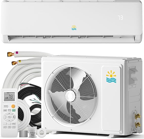 Rellytech Mini Split AC/Heating System, 18000 BTU, 19 SEER2 208-230V