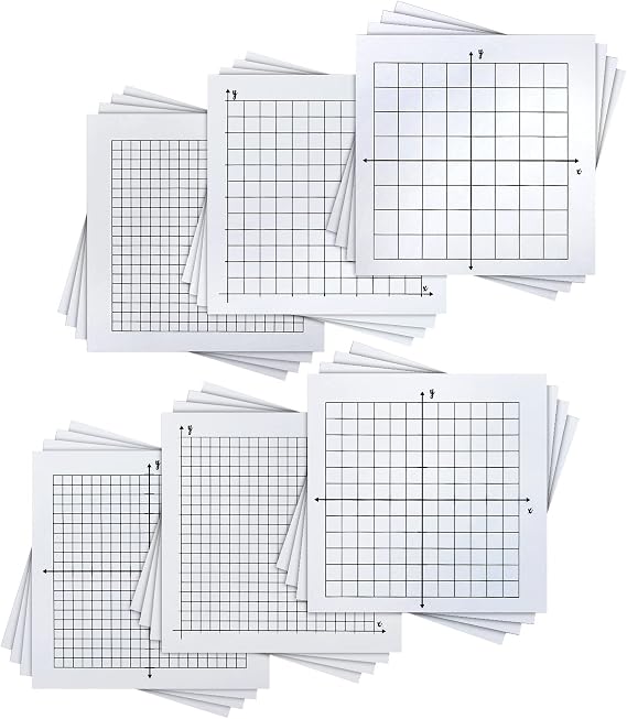 Zonon 24 Pack Graph Paper Sticky Note Pads 6 Designs 600 Sheets 3 x 3 Inch Mini Graph Pads Back to School Student Math Study Adhesive Grid Variety of Four Quadrant Grid Notepad for Office Supplies