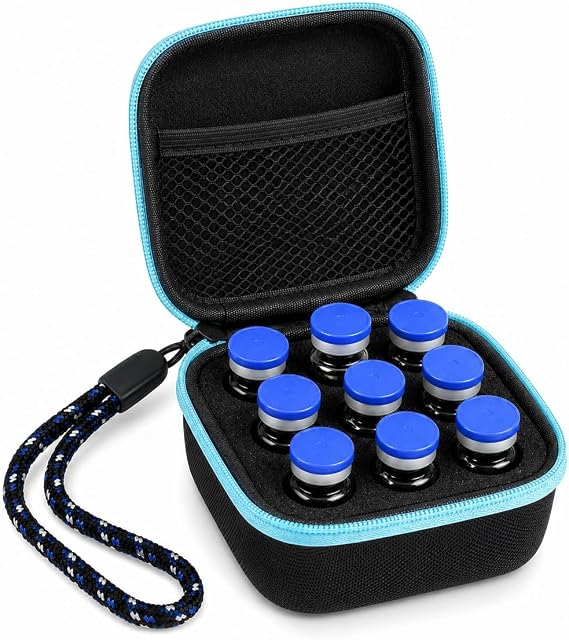 Peptide Vial Storage Case, 9/12/15-Slot Organiser for Fridge and Travel