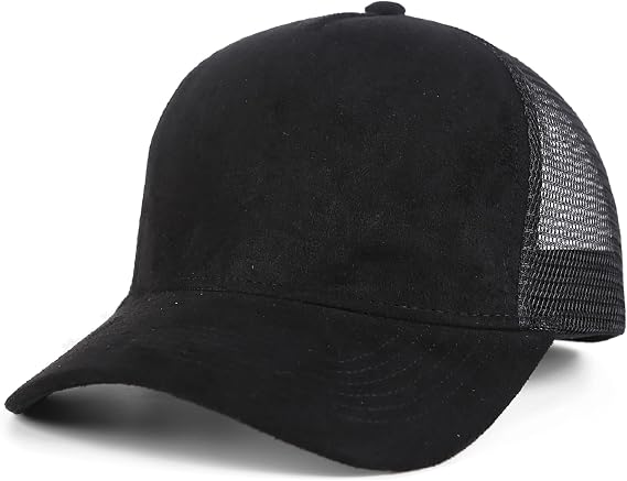 Suede Mesh Back Baseball Cap for Men Women Trendy 6-Panel Baseball Hats Sports Hat Sun Hat for Outdoor