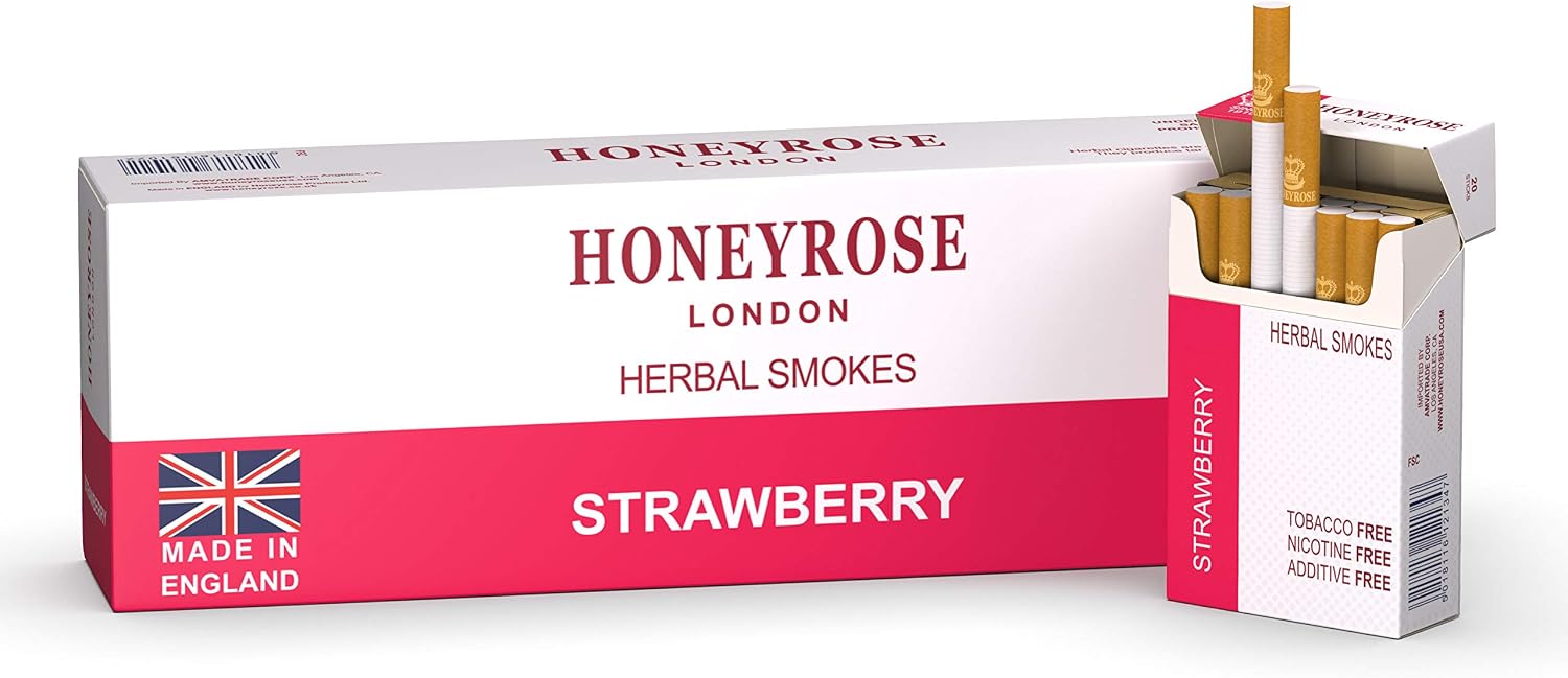 10 PACK - Honeyrose - Strawberry Herbal Cigarettes | 20cigarettes | 10 PACK BUNDLE