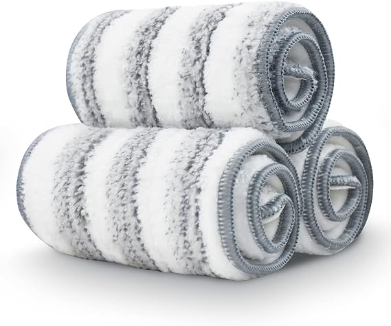 BOSHENG Flat Mop Pads, Mop Replacement Pads, Stronger Absorbent Microfiber Mop Pads, Machine Washable Pads, Refill 3 Packs