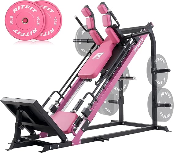 RitFit 3-in-1 Leg Press & Hack Squat Machine, 1500LB Capacity
