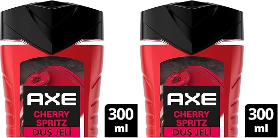 AXE Premium Collection Duş Jeli Cherry Spritz 3 in 1 Vücut Saç Yüz 300 ml (2 paketi)