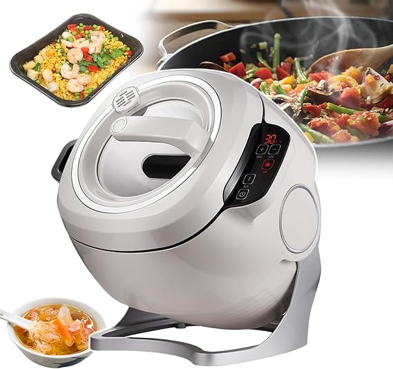Commercial Food Processor, 6 L Automatic Cooking Machine, With 360 Rotating & All-Round Heating, Adjustment 3 Gears Firepower, For Home Restaurant