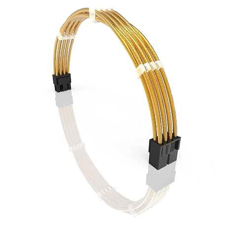 LINKUP 8-Pin PSU-GPU Power Extension Cable | 30cm, Gold