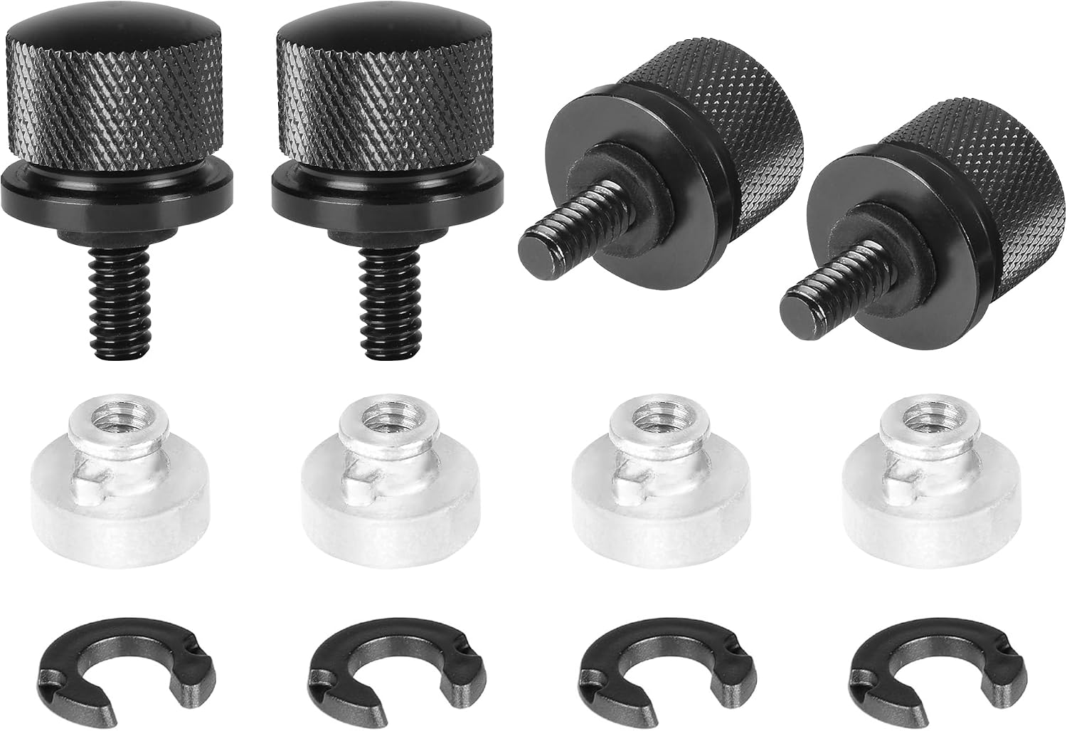 4 Pcs Seat Bolt Screw Nut Kit for Harley Rear Fender Seat Nut Kit Rear Mount Screw 14-20 Thread Compatible with Softail Touring Dyna Black Style