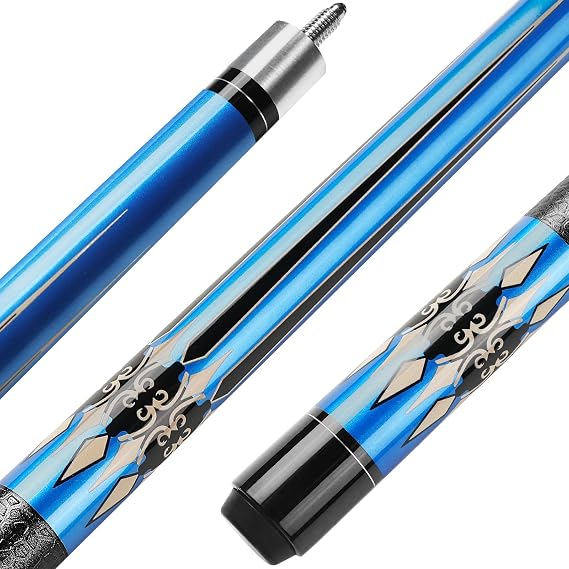Pool Cue, 58" Pool Cue Sticks for Adults with 13MM Tips Canadian Maple Wood Leather Pattern Grip 18 19 20 21 oz, Professional Billiard Cues Players for Bar House Pool Table Sports 8/9 Ball