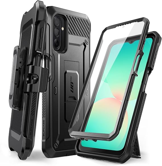 SUPCASE for Samsung Galaxy A26 5G Case with Screen Protector, Black