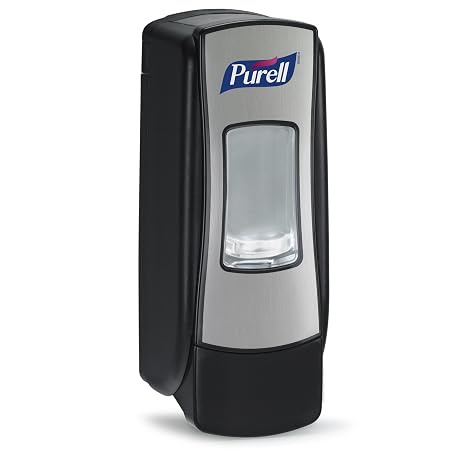 PURELL ADX-7 Push-Style Hand Sanitizer Dispenser, Chrome/Black, for PURELL ADX-7 700 mL Sanitizer Refills (Pack of 1) 8728-06